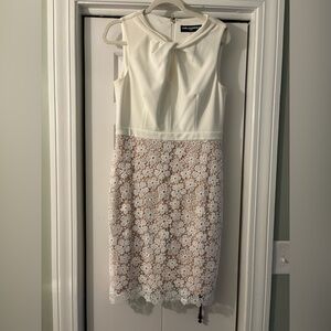 Karl Lagerfeld  White and Cream Lace Dress size 10